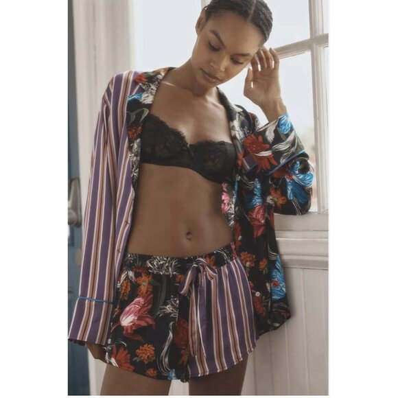 Anthropologie Multicolor Striped and Floral Blouse - Picture 9 of 16